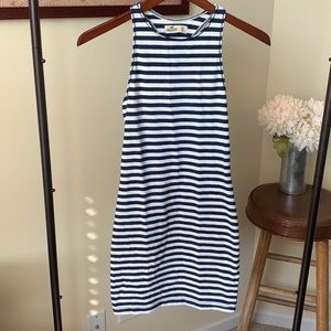 Hollister blue and white striped fitted dress